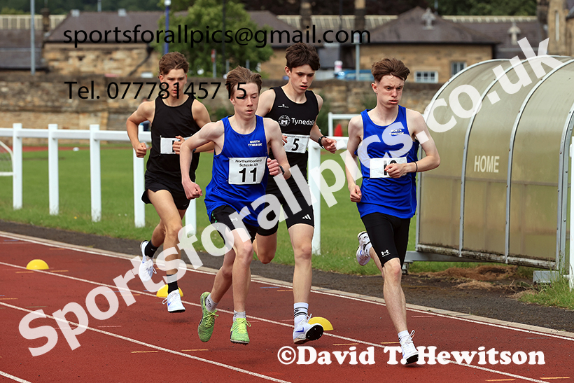 BBoys 1500 metres, 2025 Northumberland Schools Track and Fields, Wentworth, Hexham. Photo: David T. Hewitson/Sports for All Pics